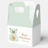 Ballotins Baby shower Teddy Bear Mint Green Merci (Ouvert)
