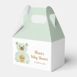 Ballotins Baby shower Teddy Bear Mint Green Merci
