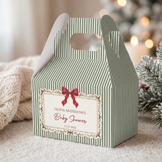 Ballotins Baby-Shower Thème Noël Hiver Rayure Verte