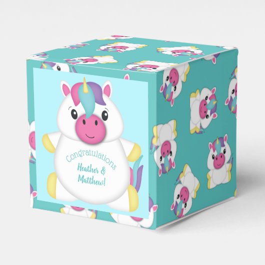 Ballotins Baby shower Unicorn Turquoise (Verso)