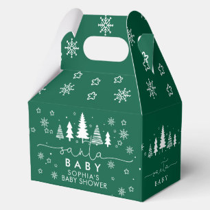 Ballotins Baby shower vert de Noël minimaliste