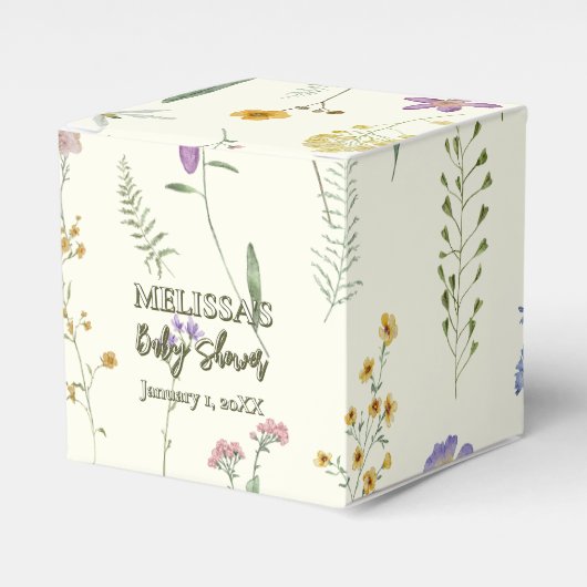 Ballotins Baby shower vert fleur sauvage rustique (Verso)