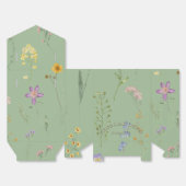 Ballotins Baby shower vert fleur sauvage rustique (Déplié)