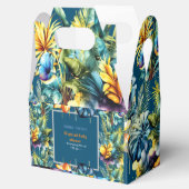 Ballotins Baby shower vert tropical fleuri jaune moderne (Ouvert)