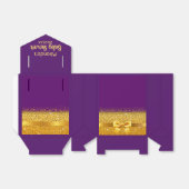 Ballotins Baby shower violet or fille monogramme nom (Déplié)