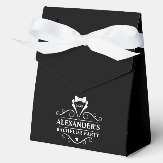 Ballotins Bachelor Party Tuxedo Cravate noir et blanc (Recto)