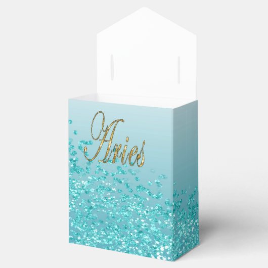 Ballotins Baies d'or et Parties scintillant bleue Turquoise  (Ouvert)