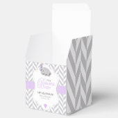 Ballotins Bain de bébé éléphant gris blanc lavande (Ouvert)