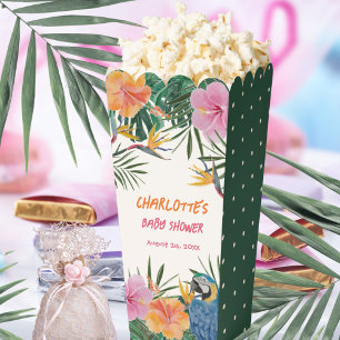 Ballotins Bain de bébé Fleurs Tropicales Perroquet Aquarelle