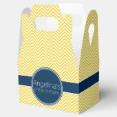 Ballotins Bain de mariage bleu marine et jaune à chevrons (Ouvert)