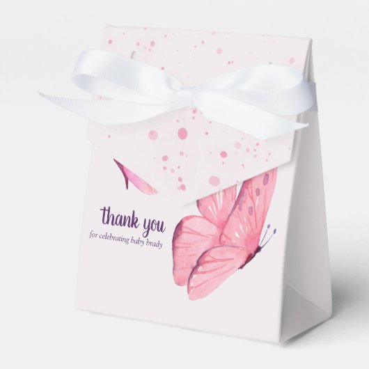 Ballotins Baisers à papillon et voeux bébé Douche | Baby Pin (Verso)