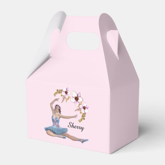 Ballotins Ballerina en bleu Nom personnel sur rose (Verso)