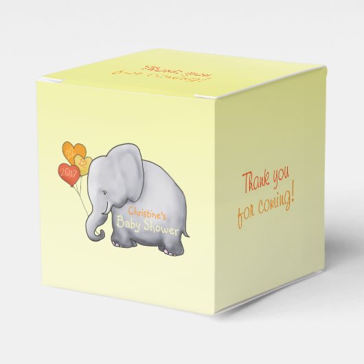 Ballotins Ballons Coeur mignon Eléphant Baby shower neutre (Verso)