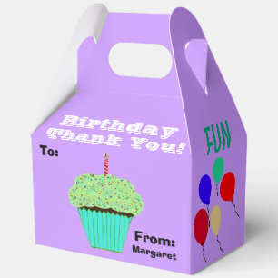 Ballotins Ballons d'anniversaire Green Cupcake Merci Nom