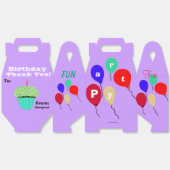 Ballotins Ballons d'anniversaire Green Cupcake Merci Nom (Déplié)