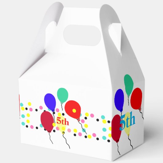 Ballotins Ballons d'anniversaire pois blanc (Recto)