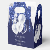 Ballotins Ballons de parties scintillant blanc bleu marine Q (Ouvert)