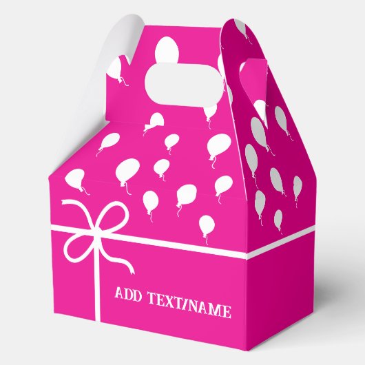 Ballotins Ballons Et Rubans De Partie Rose Chaud Sur Mesure (Recto)