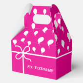 Ballotins Ballons Et Rubans De Partie Rose Chaud Sur Mesure (Verso)