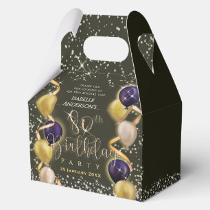 Ballotins Ballons Pailletés 80e Anniversaire Noir