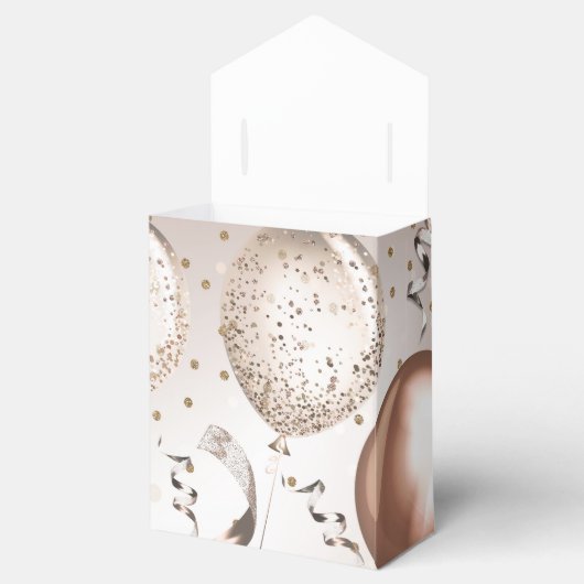 Ballotins Ballons Rose Gold Rose Pailletés pour Fête d'Anniv (Ouvert)