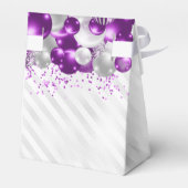 Ballotins Balloon d'argent violet Parties scintillant Faveur (Arrière)