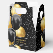 Ballotins Balloon Noir Or Chic Merci Anniversaire (Ouvert)