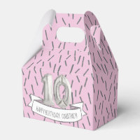 Balloon rose et gris Filles 10e anniversaire