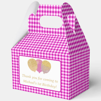 Ballotins Balloons Gingham Rose Personnalisé Photo Anniversa