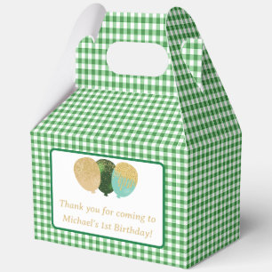 Ballotins Balloons Gingham Vert Personnalisé Photo Anniversa