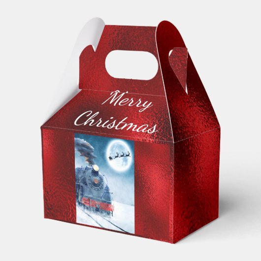 Ballotins Ballotin classique Père Noël Train Red Foil (Arrière)