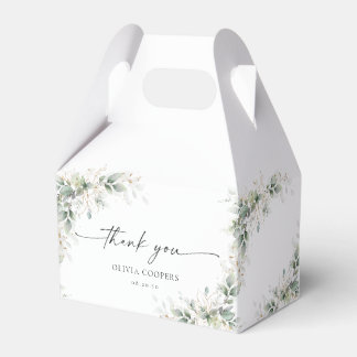 Ballotins Ballotin de Baby shower d'or Eucalyptus