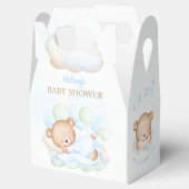 Ballotins Ballotin de Baby shower d'ours bleu vert garçon (Ouvert)