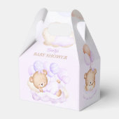 Ballotins Ballotin de Baby shower d'ours pourpre fille (Verso)