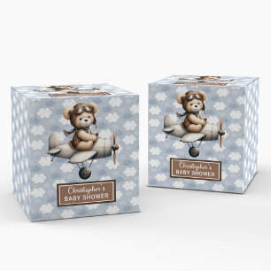 Ballotins Ballotin de Baby shower pilote d'ours en peluche