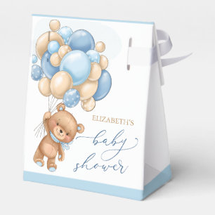 Ballotins Ballotin de Baby shower Teddy Bear Blue Balloons