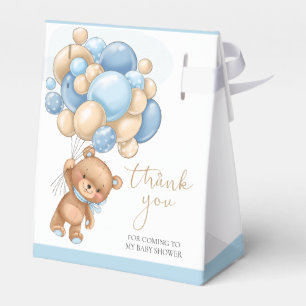 Ballotins Ballotin de Baby shower Teddy Bear Blue Balloons
