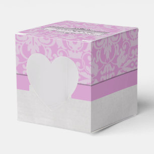 Ballotins Ballotin de coeur Damas rose et blanc personnalisé