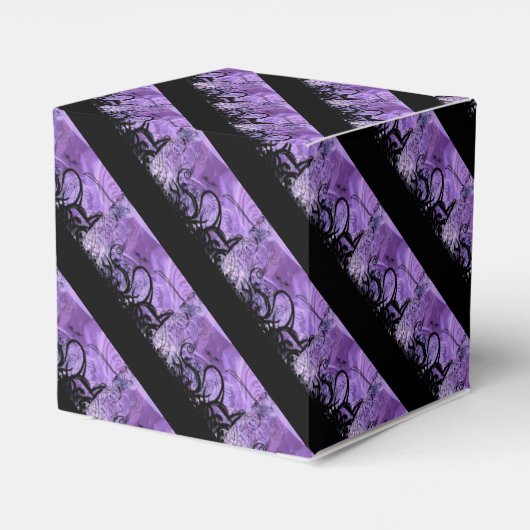 Ballotins Ballotin de coeur Motif rayé noir et violet (Arrière)