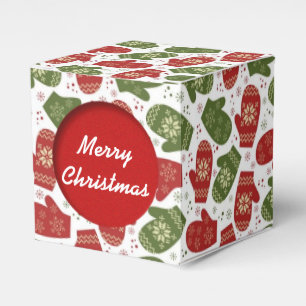 Ballotins Ballotin de cube en motif de mitaines de Noël