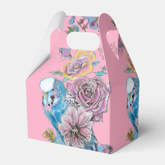 Ballotins Ballotin de gâteau Blue Budgie & Rose Floral Party