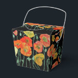 Ballotins Ballotin de gâteau Mariage de pavot orange<br><div class="desc">Pavot orange sur fleurs florales noires Mariage Ballotins de gâteau. Conçu à partir d'une de mes aquarelles.</div>