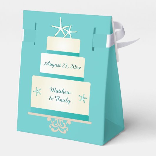 Ballotins Ballotin de gâteau Mariage turquoise Starfish (Arrière)