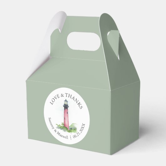 Ballotins Ballotin de mariage de plage aquarelle phare (Verso)