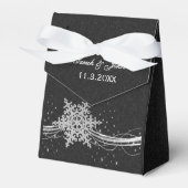 Ballotins ballotin de mariage hivernal noir Silver Snowflake (Verso)