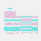 Ballotins Ballotin de rayures turquoise, blanc cassé et rose (Déplié)