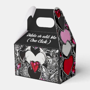 Ballotins Ballotin d'Illus de coeur noir et rouge personnali