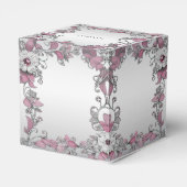 Ballotins Ballotin floral blanc argenté rose (Arrière)