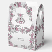 Ballotins Ballotin floral blanc argenté rose (Ouvert)