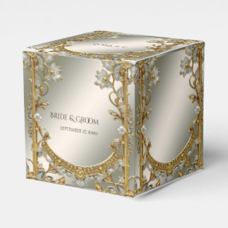 Ballotins Ballotin Floral Blanc Orné Or